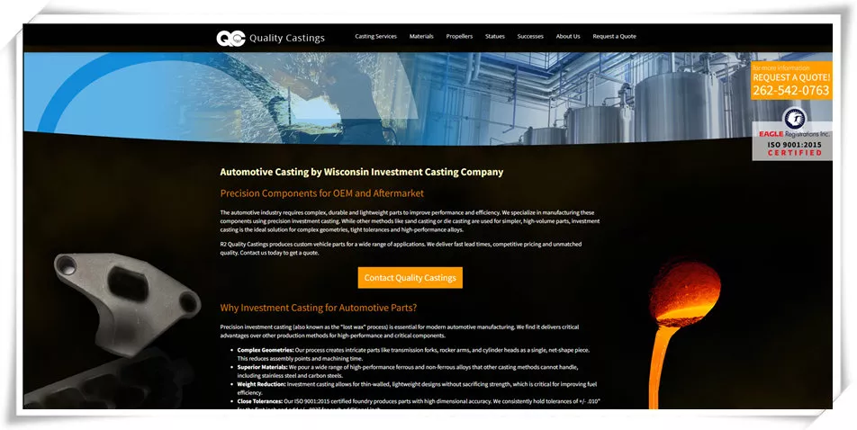 R2 Quality Castings automotive casting manufacturer